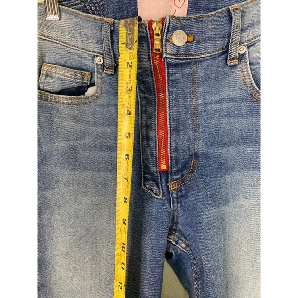 Vintage Y2k Revice Denim Heart Patch Work Jeans Size 27 - Picture 8 of 13